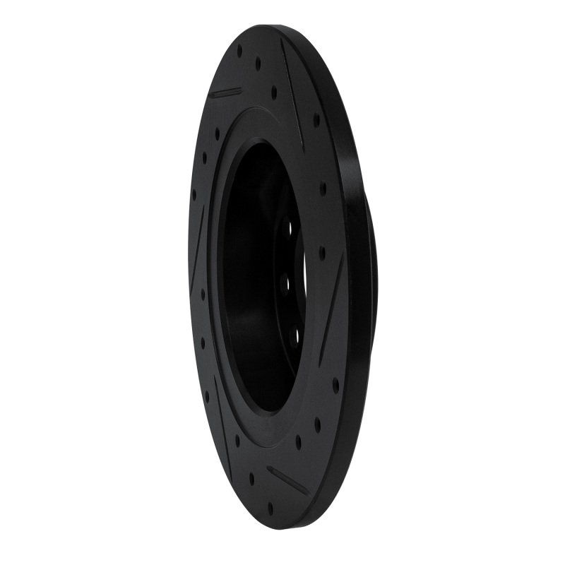 Cadillac BLS Brake Rotor (1) - Rear Left - R1 Concepts - Drilled & Slotted - Black - `03-`11